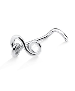 Infinity Shaped Silver Curved Nose Stud NSKB-47